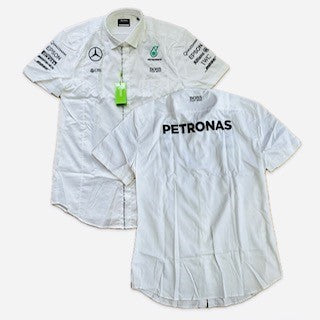 Team Issue Hugo Boss Mercedes AMG Petronas Formula One Team Issue Managers Shirt -White - Pit-Lane Motorsport