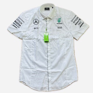 Team Issue Hugo Boss Mercedes AMG Petronas Formula One Team Issue Managers Shirt -White - Pit-Lane Motorsport