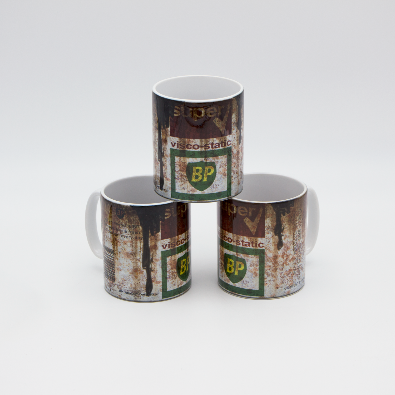 BP oil can inspired Retro/ Vintage Distressed Look Oil Can Mug