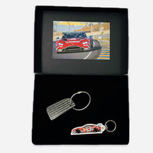 Load image into Gallery viewer, TF Sport Aston Martin Racing Team Le Mans Race Used Carbon Fibre Key Ring Set in a Presentation Box