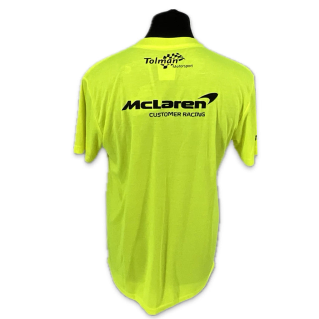 McLaren Motorsport Racing Team British GT Championship 570S GT Pit Crew Hi-Vis Set Up T-Shirt -Yellow