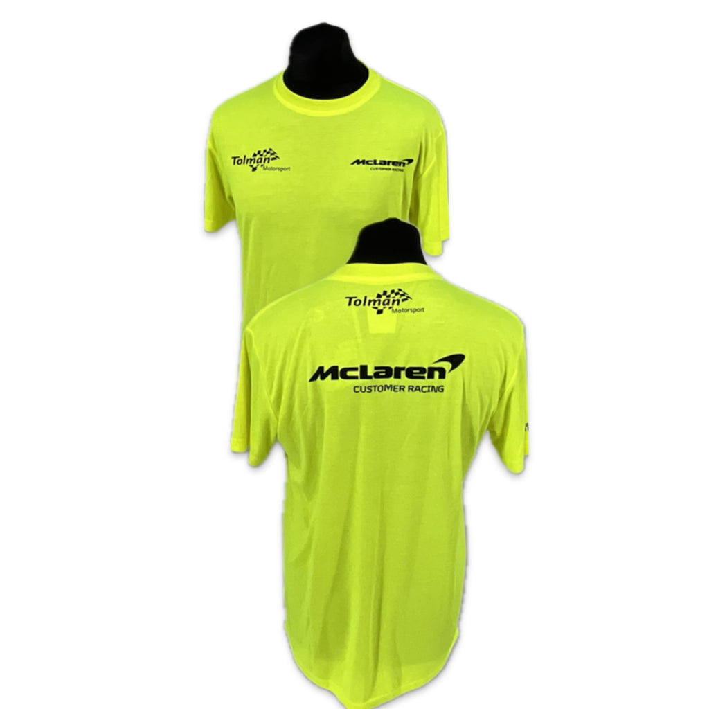 McLaren Motorsport Racing Team British GT Championship 570S GT Pit Crew Hi-Vis Set Up T-Shirt -Yellow