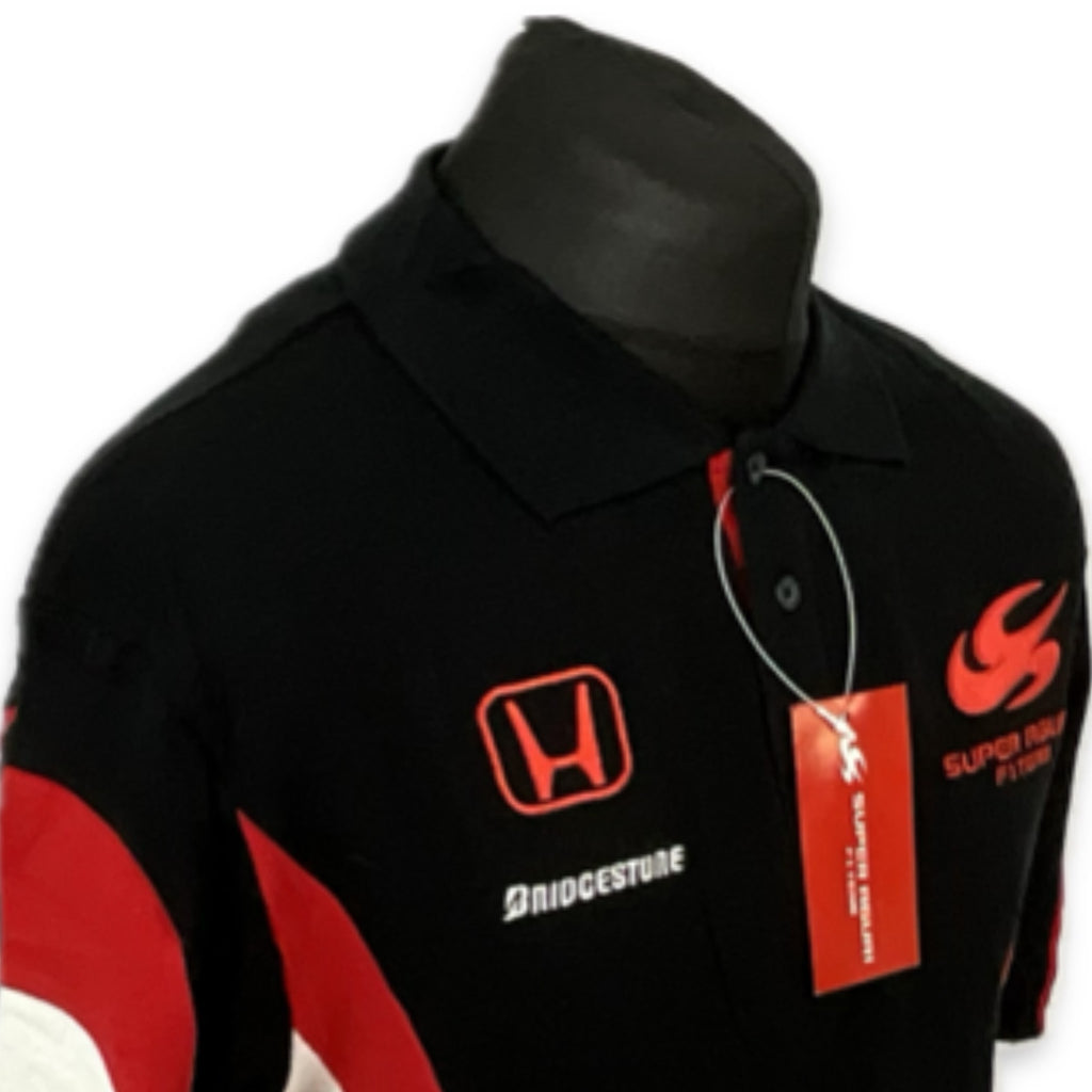 Super Aguri Formula One Team Official Team Issue Polo Shirt-Black