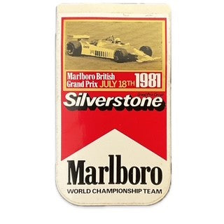 Genuine Origional 1981 Silverstone Marlboro British Grand Prix Event Sticker