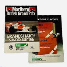 Load image into Gallery viewer, 1982 Marlboro British Grand Prix Brands Hatch Race Card