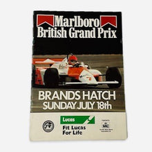 Load image into Gallery viewer, 1982 Marlboro British Grand Prix Brands Hatch Race Card