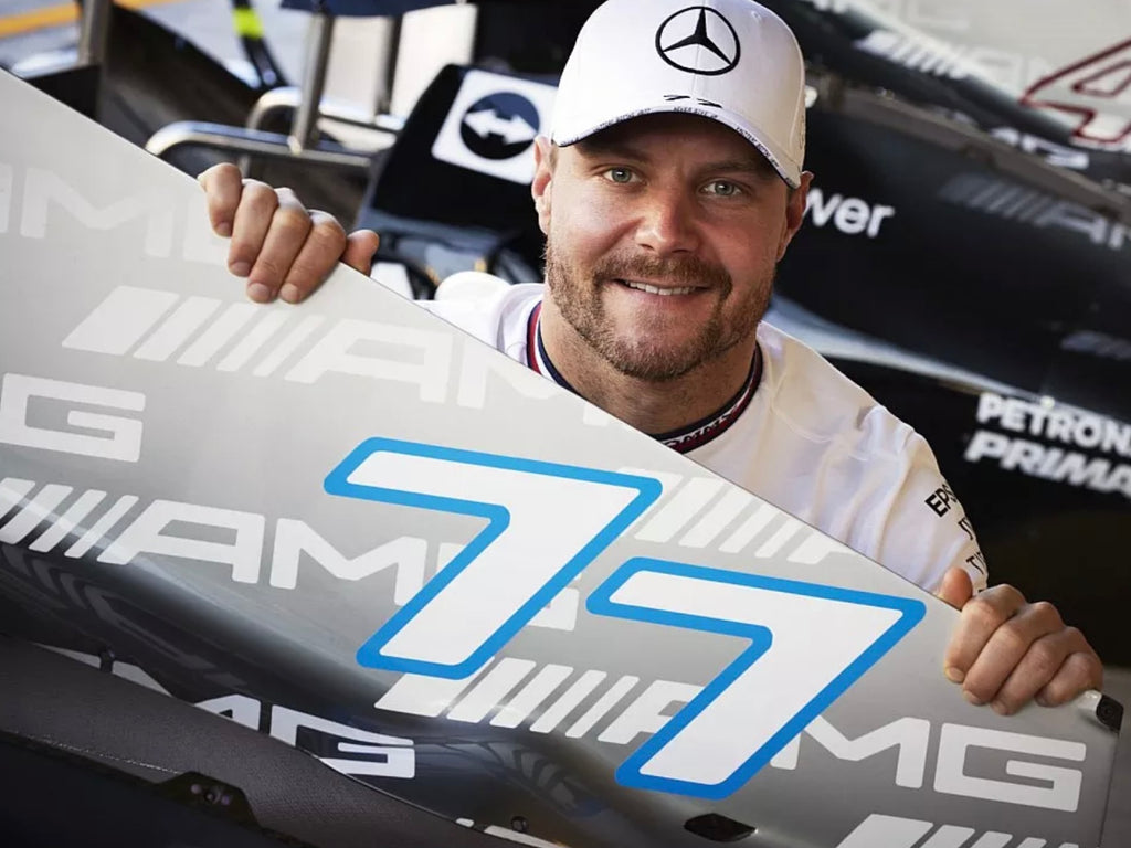 Mercedes AMG Petronas Formula One Team Official Merchandise #77 Valtteri Bottas Drivers Cap-White
