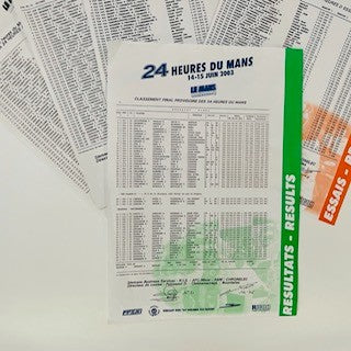 Genuine Origional ACO Released Race Bulletin Sheets-Race Results-Hour Updates-24 Hours Du Mans 2003