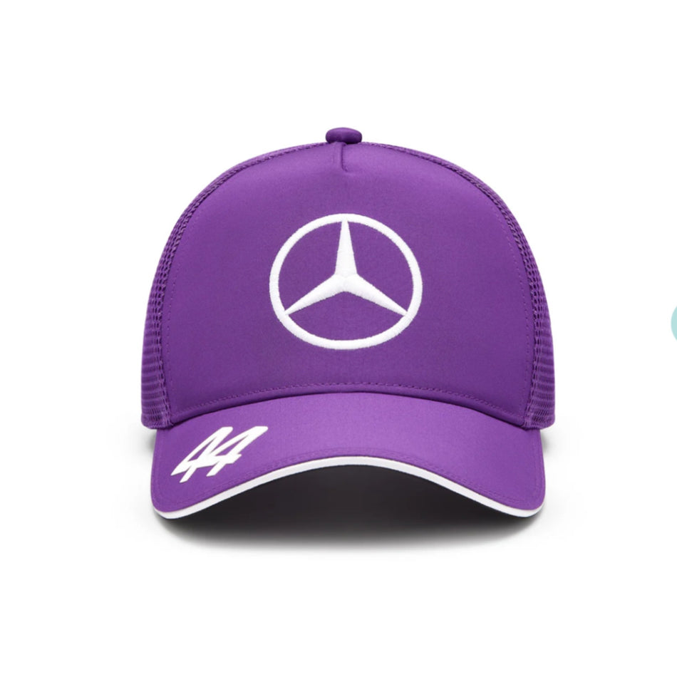 Kids 2024 Lewis Hamilton Mercedes AMG F1 Team Official Merchandise Cap-Purple