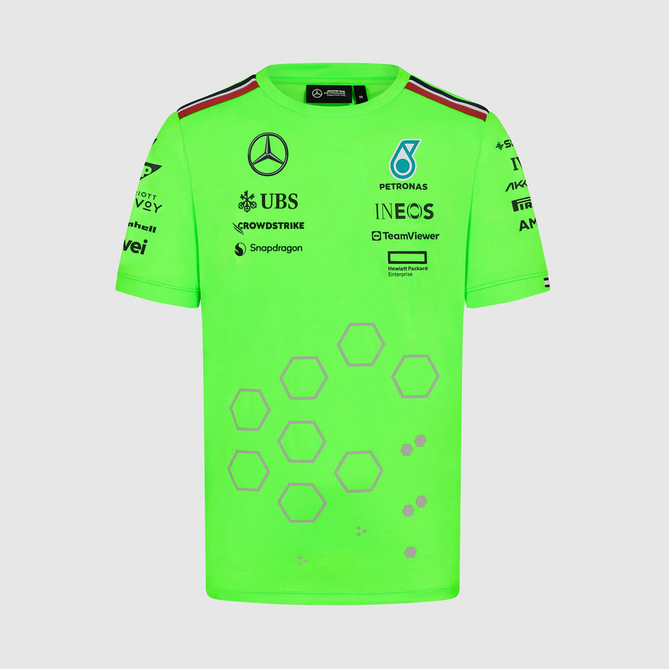 2024 Mercedes AMG Petronas F1 Team Official Merchandise Set Up T-Shirt-Neon