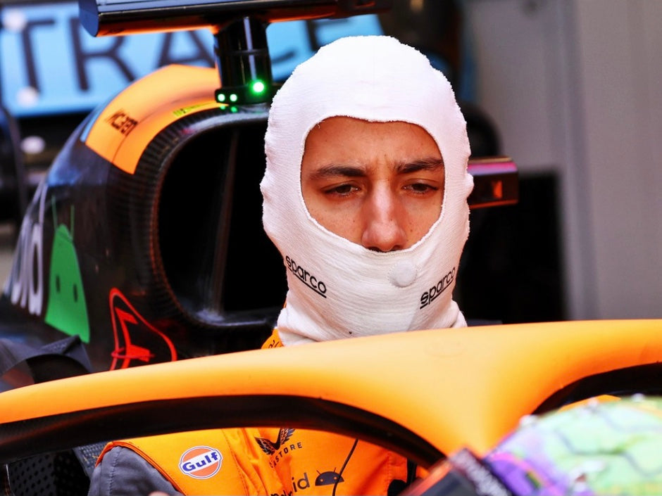2022 Daniel Ricciardo Race Used McLaren F1 Team Sparco Nomex Balaclava - Pit-Lane Motorsport