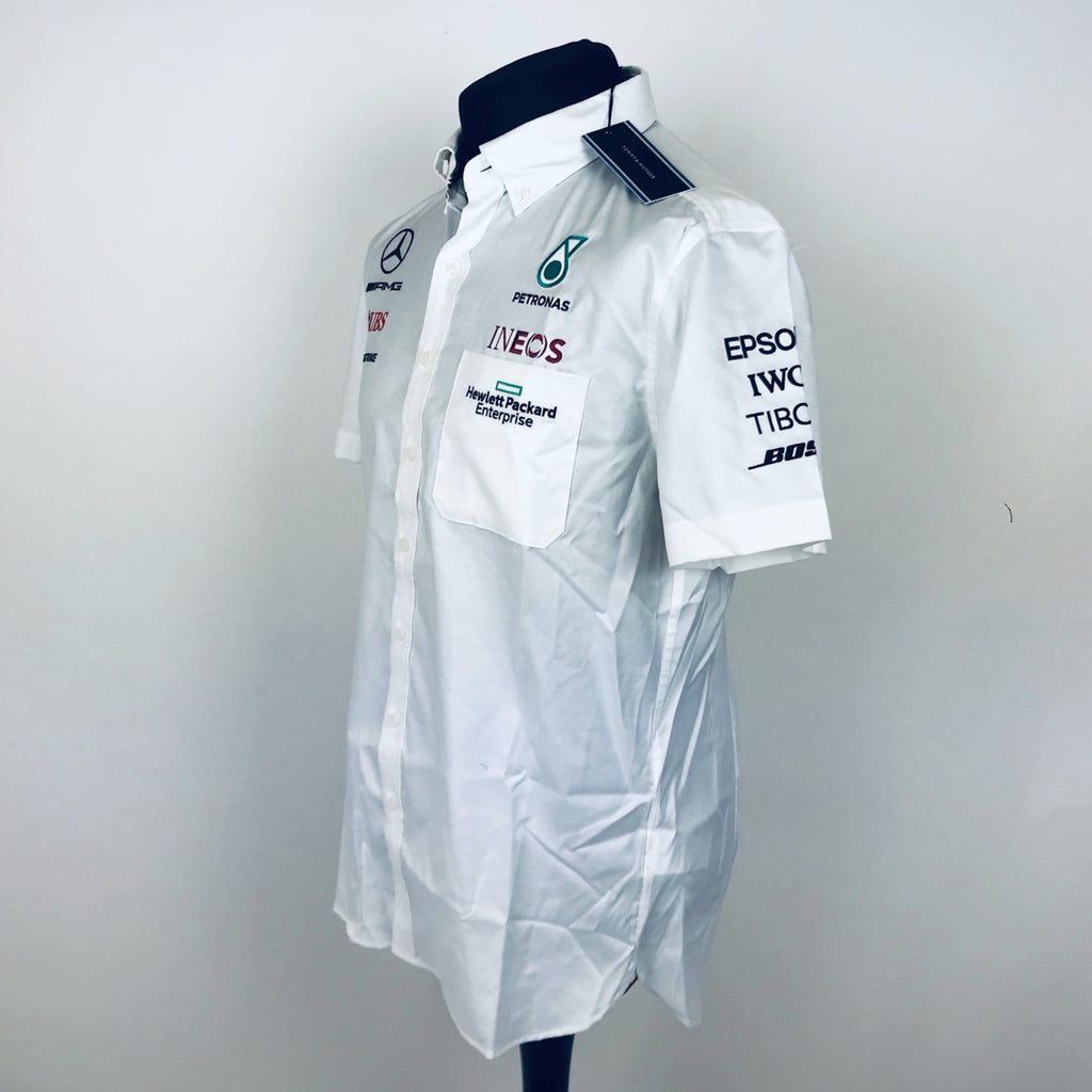 2021 Mercedes AMG Petronas Formula One Team Issue Tommy Hilfiger Managers Shirt.