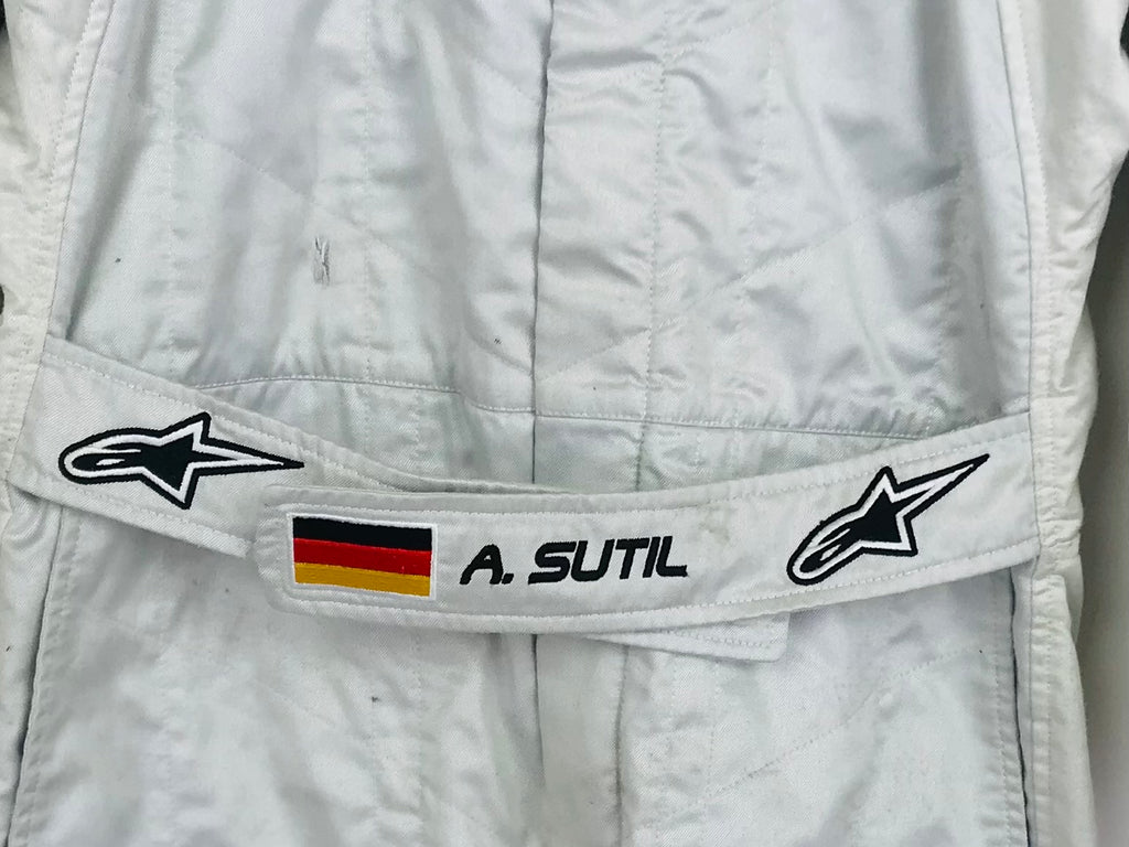 2008 Adrian Sutil Test Used Force India F1 Team Alpinestars Race Suit Official F1 Testing Barcelona