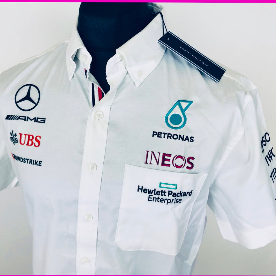 2021 Mercedes AMG Petronas Formula One Team Issue Tommy Hilfiger Managers Shirt. - Pit-Lane Motorsport