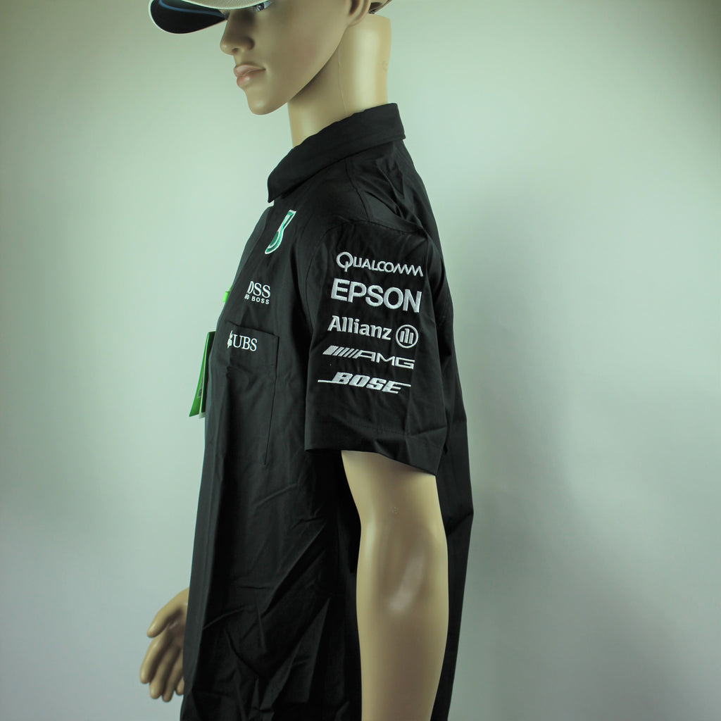 Hugo Boss Black Mercedes AMG Petronas Formula One Team Issue Managers Shirt. Brand New