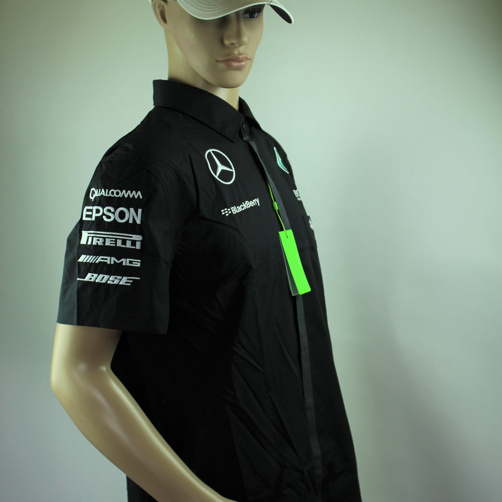Hugo Boss Black Mercedes AMG Petronas Formula One Team Issue Managers Shirt. Brand New