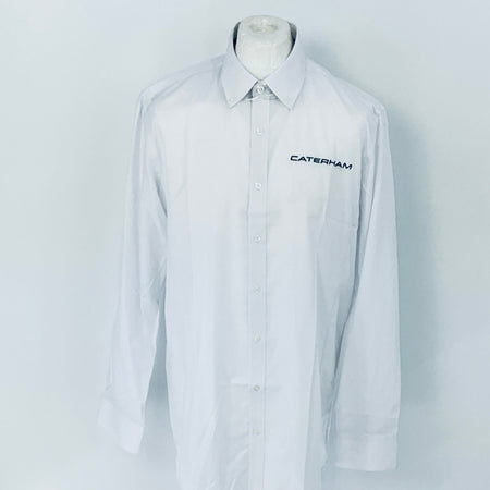 White shirt with 'Caterham' logo on a mannequin against a white background