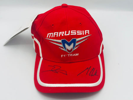 Joules Bianchi & Max Chilton Hand Signed Marussia Racing Formula One Team- Team Cap - Pit-Lane Motorsport