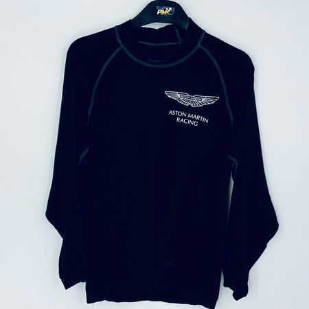 Black sweatshirt with Aston Martin Racing logo on a white background