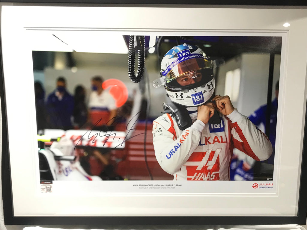2021 Mick Schumacher Haas Formula One Team Hand Signed Framed Limited Edition Photo Print