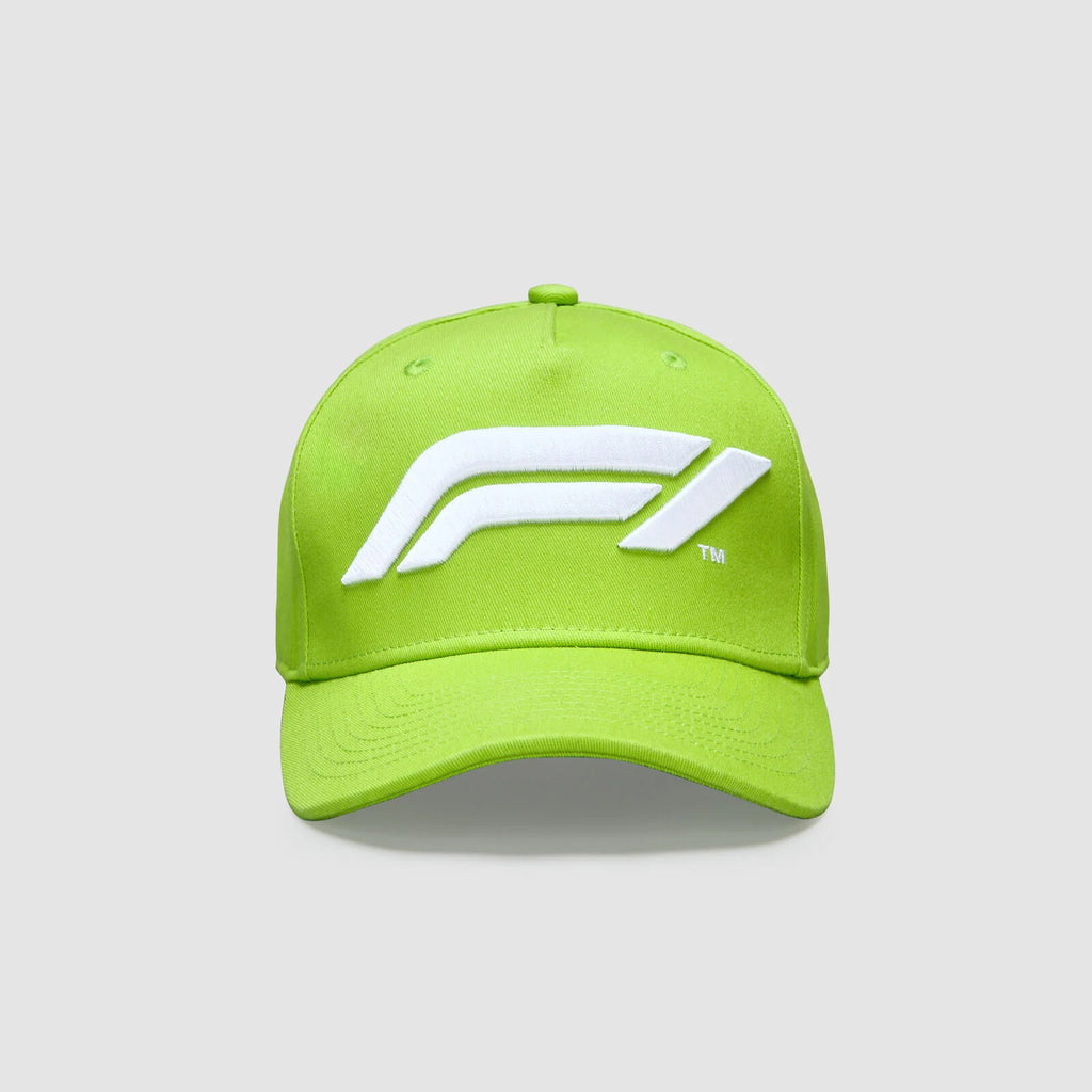 Official F1 Collection Large 3D embroidered F1 logo100% Cotton Baseball Cap-Green