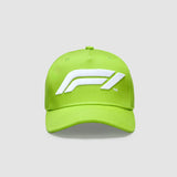 Official F1 Collection Large 3D embroidered F1 logo100% Cotton Baseball Cap-Green