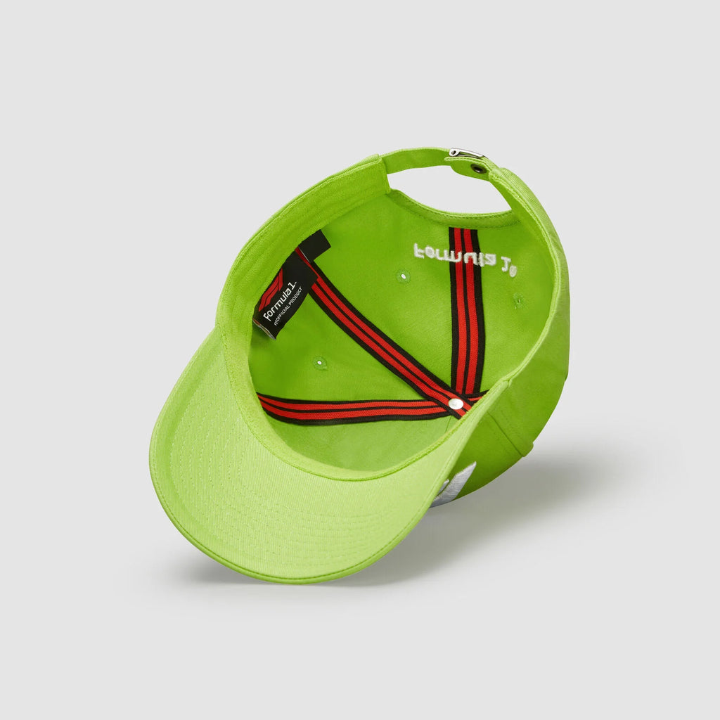 Official F1 Collection Large 3D embroidered F1 logo100% Cotton Baseball Cap-Green