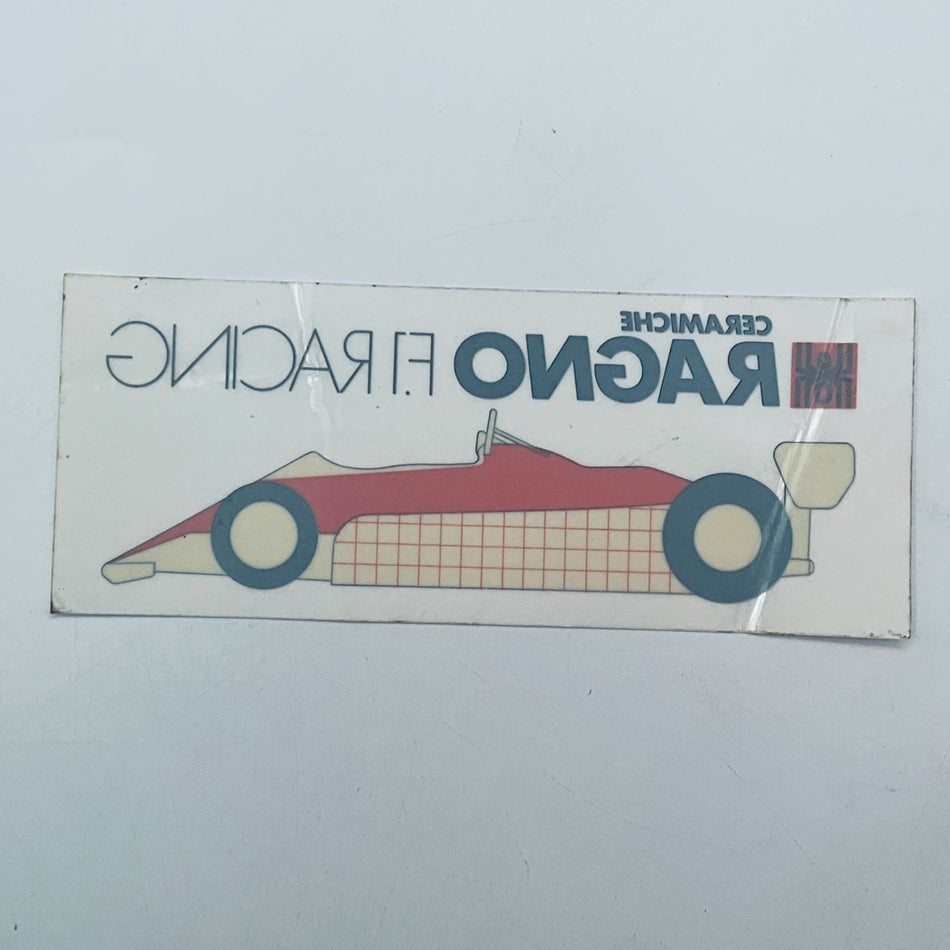Original 1980s Ceramiche Ragno Arrows Formula 1 Team-Issued Window Sticker | Vintage F1 Memorabilia - Pit-Lane Motorsport