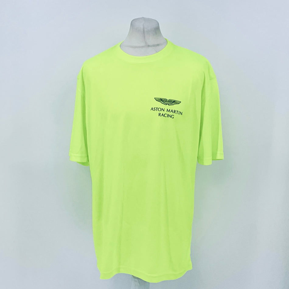 Original Aston Martin Racing Le Mans Team Issue Hi-Vis Setup T-Shirt Fluoro Yellow-Ex-Mechanic - Pit-Lane Motorsport