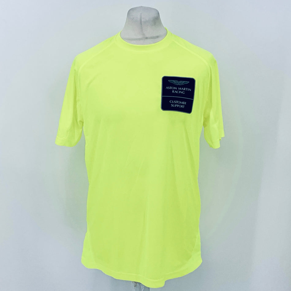 Original Aston Martin Racing Customer Service Team Issue Hi-Vis Setup T-Shirt Fluoro Yellow - Pit-Lane Motorsport