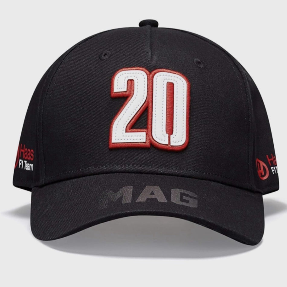 New Haas F1 Team Kevin Magnussen No. 20 Official Driver Cap – Black - Pit-Lane Motorsport