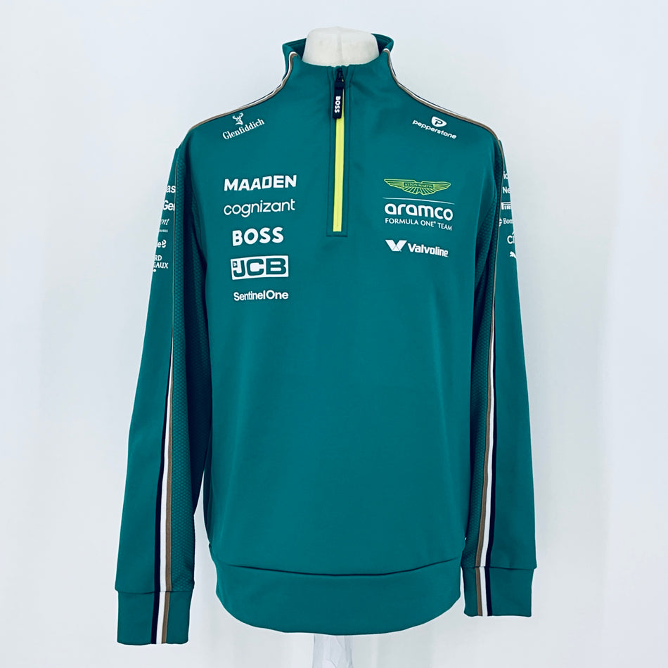 2025 Aston Martin Aramco F1 Team Team Issued 1/4-Zip Jumper by Hugo Boss – Ex-Mechanic