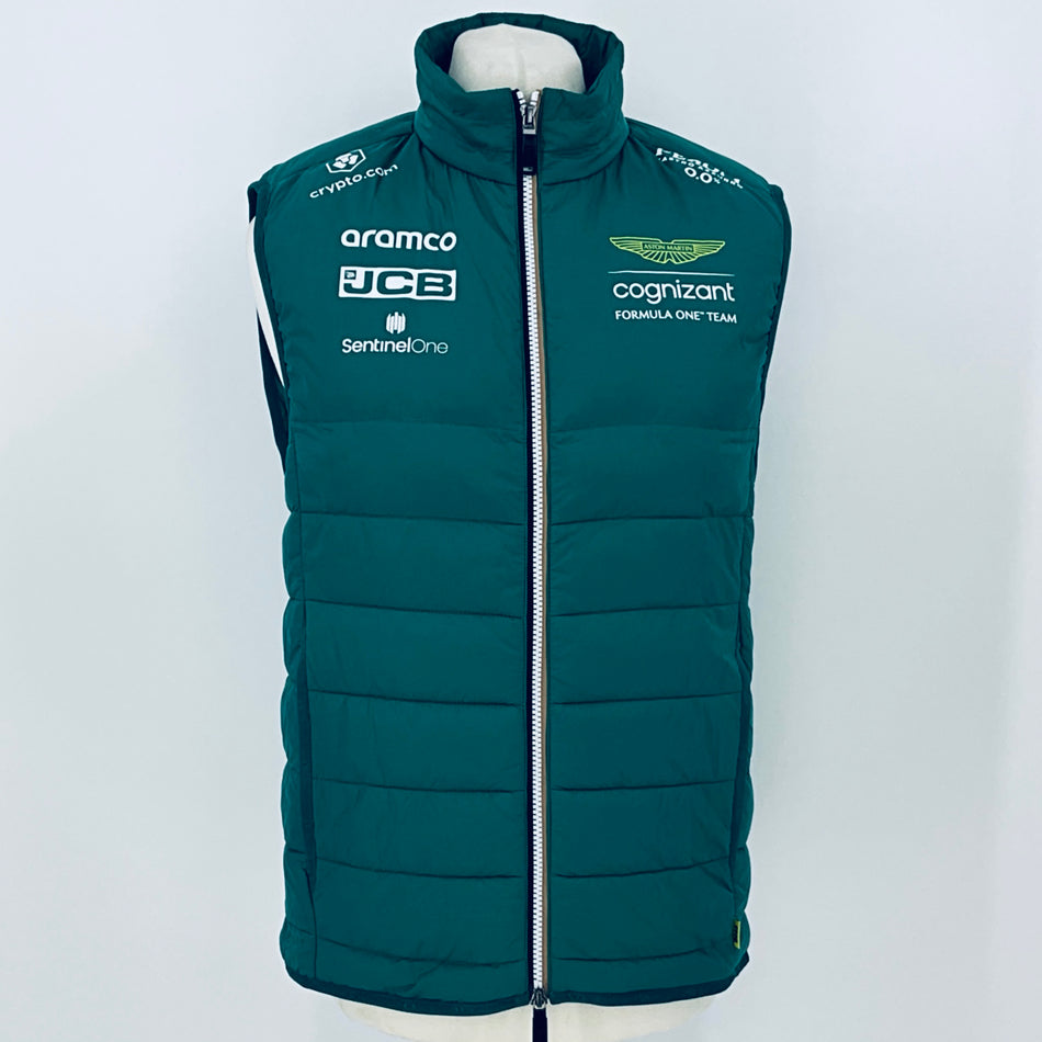 Aston Martin Aramco F1 Team Team Issued Hugo Boss Down Gilet – Ex-Mechanic