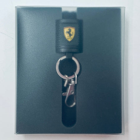 Ferrari lanyard keyring set on dark card backing with shield connector
