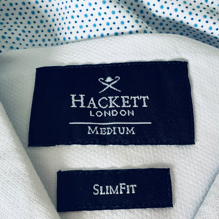 Long-sleeve team shirt size and fit labels: Hackett London Medium, Slimfit