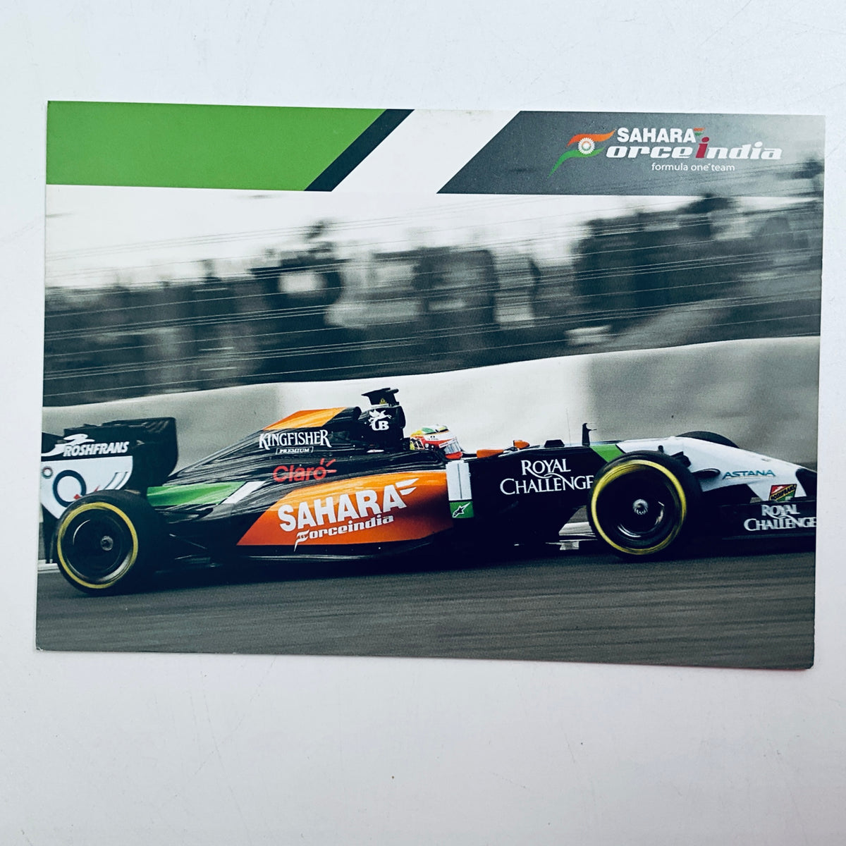 Original 2014 Force India F1 Team Sergio Perez Hand Signed Official Driver Card – With COA - Pit-Lane Motorsport