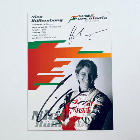 Original 2012 Force India F1 Team Nico Hülkenberg Hand Signed Official Driver Card – With COA - Pit-Lane Motorsport