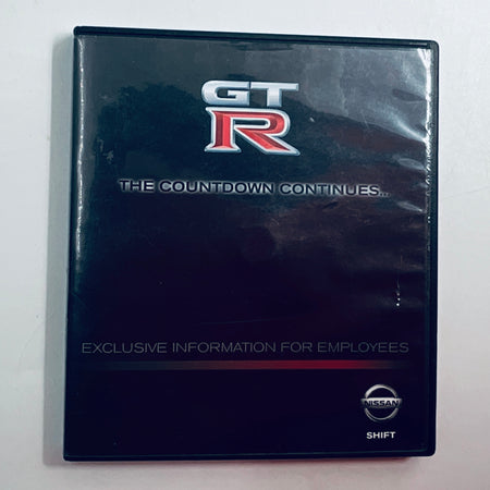 GT-R employee information disc case insert with GT-R logo and countdown text
