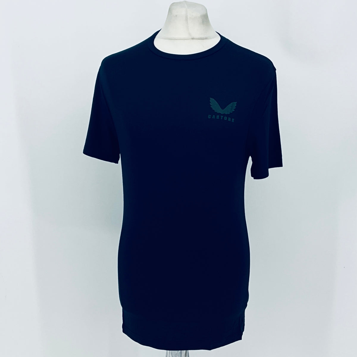 Men's navy Castore base layer T-shirt with small chest logo