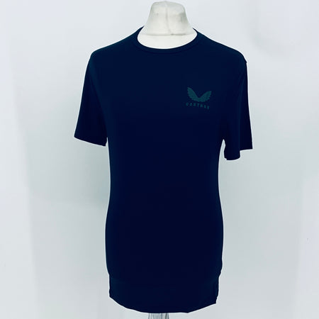 Men's navy Castore base layer T-shirt with small chest logo