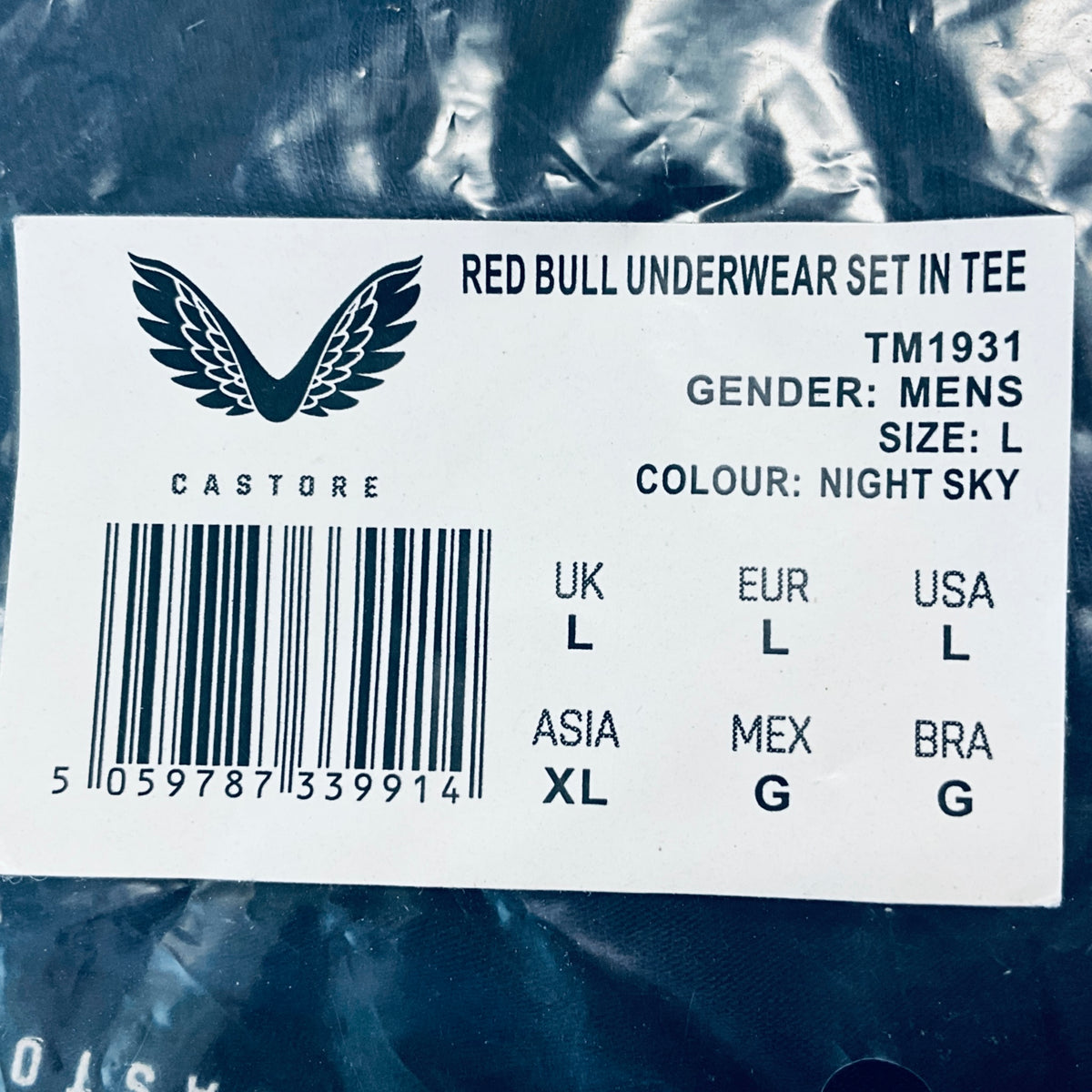 Underwear set size label: Red Bull mens L, colour Night Sky