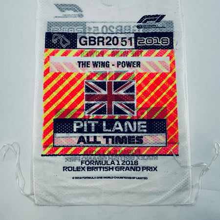 White tabard with centered “The Wing - Power” and Union Jack racing logo