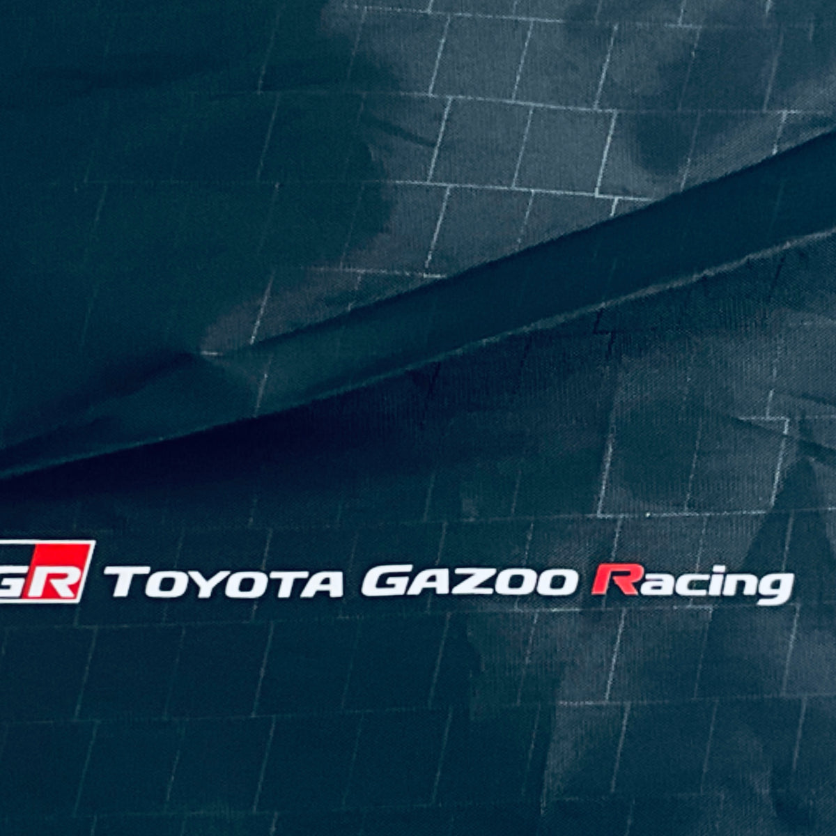 GR TOYOTA GAZOO Racing logo on dark drawstring bag