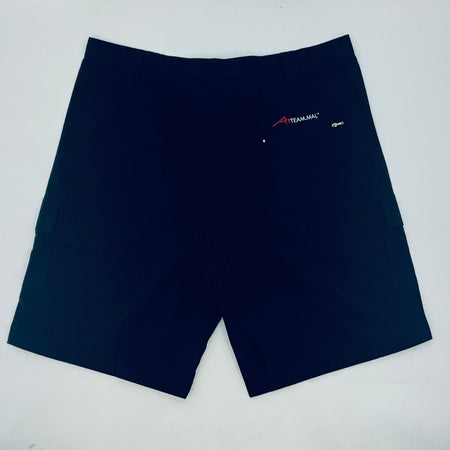 Navy shorts with TEAMMAL logo on the back