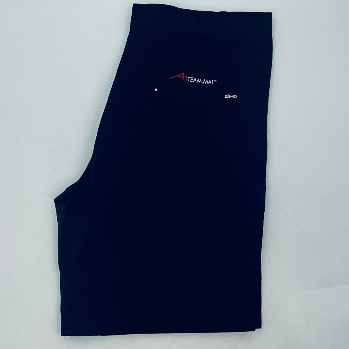 Navy shorts back view with TEAMMAL logo