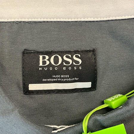 Boss HUGO BOSS shirt neck label with fabric tag and green drawstring cord