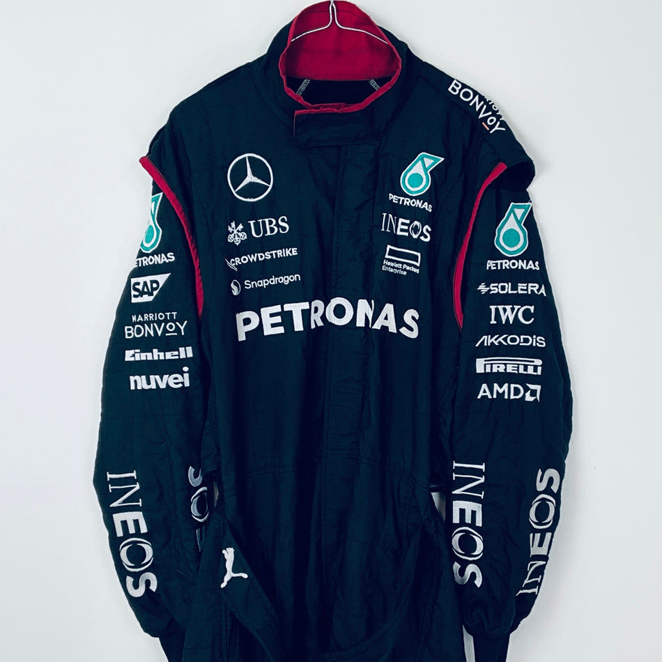 2024 Mercedes AMG Petronas F1 Used Team Issued Mechanics Race Suit Pit-Stop-Black