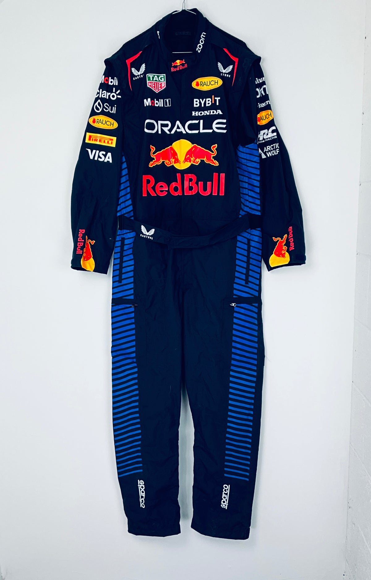Team Issued Used 2024 Red Bull Racing F1 Team Sparco Pit Crew Pit-Stop Suit-Blue Strioe Version - Pit-Lane Motorsport