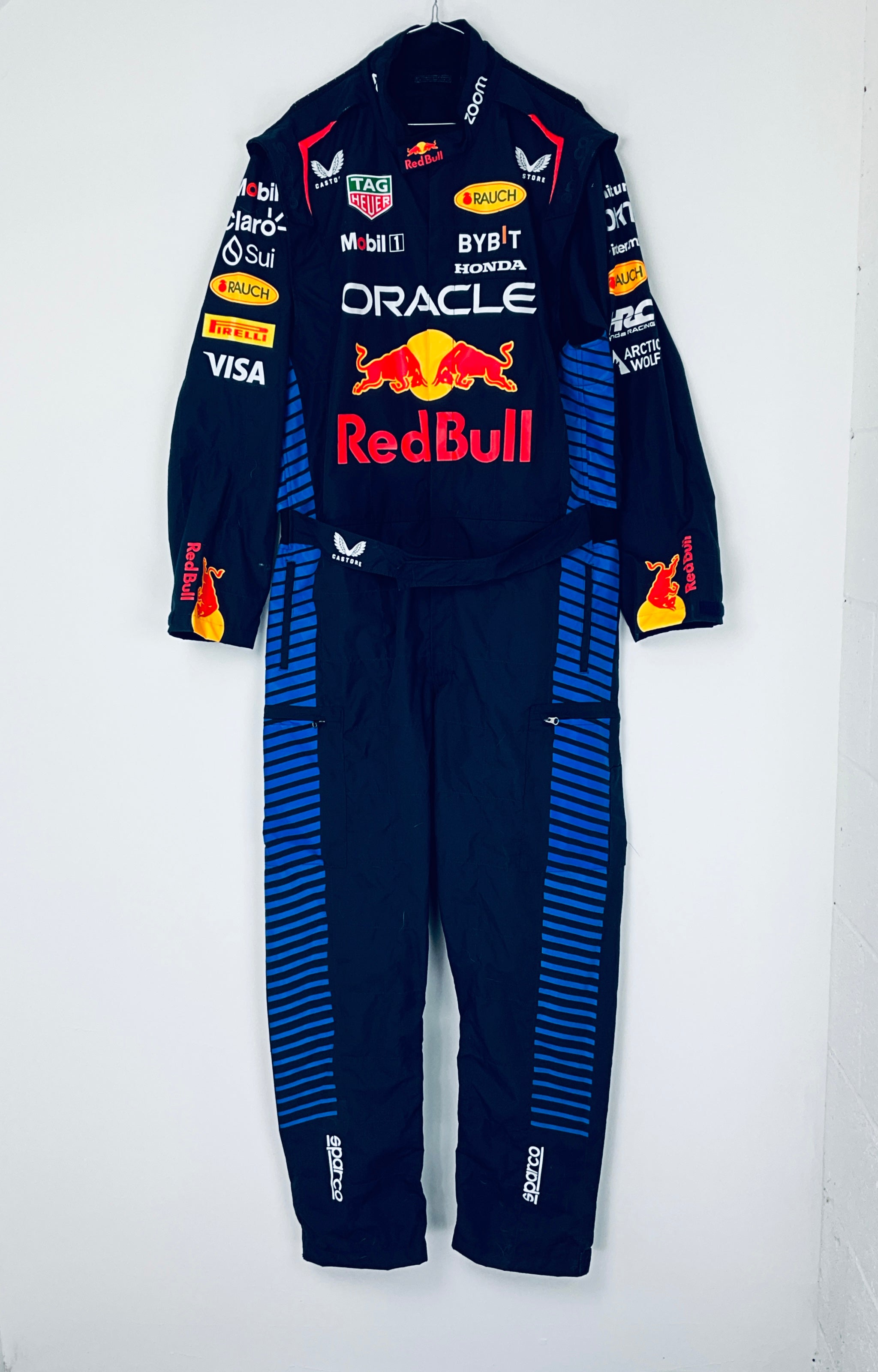 Team Issued Used 2024 Red Bull Racing F1 Team Sparco Pit Crew Pit-Stop Suit-Blue Strioe Version - Pit-Lane Motorsport