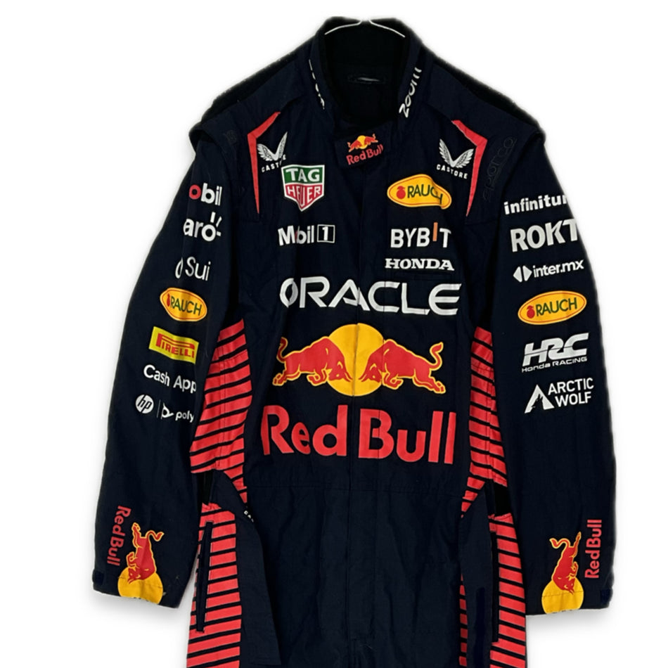 Team Issued 2024 Red Bull Racing F1 Used Team Sparco Pit Crew Pit-Stop Suit-Red Stripe Version